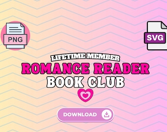 Romantiek Reader Book Club PNG SVG-bestand Trendy sublimatie leesgrage Png-bestand Booktok Merch Book Lover Png romantiek schrijver bladwijzers Tote tassen