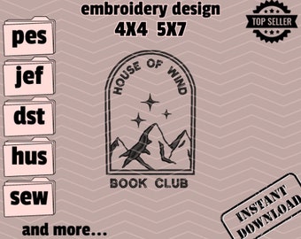 Book Embroidery Design Machine Embroidery Digital Pattern Book Lover Pes Embroidery Design Fantasy Book Embroidery Files Digital Download