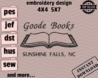 Book Embroidery Design Machine Embroidery Digital Pattern Book Lover Pes Embroidery Design Fantasy Book Embroidery Files Digital Download