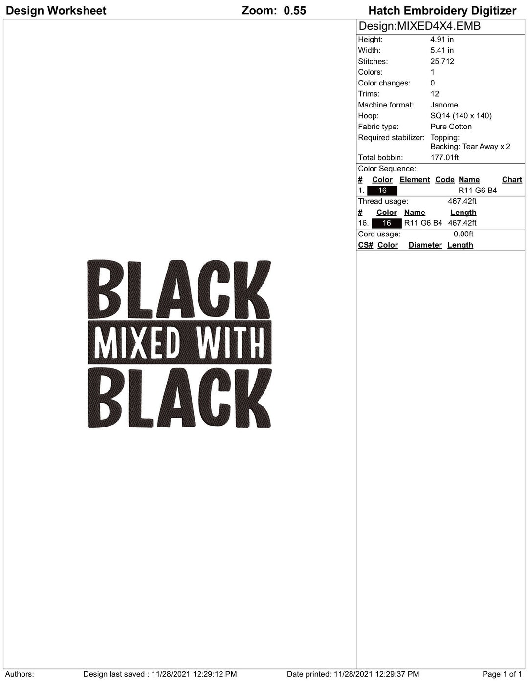 Black Mixed With Black Embroidery File Etsy