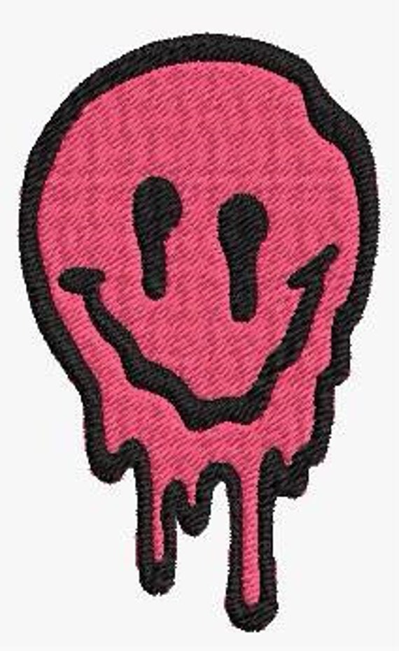 Drippy Smiley Face Embroidery File | Etsy