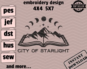 Book Embroidery Design Machine Embroidery Digital Pattern Book Lover Pes Embroidery Design Fantasy Book Embroidery Files Digital Download