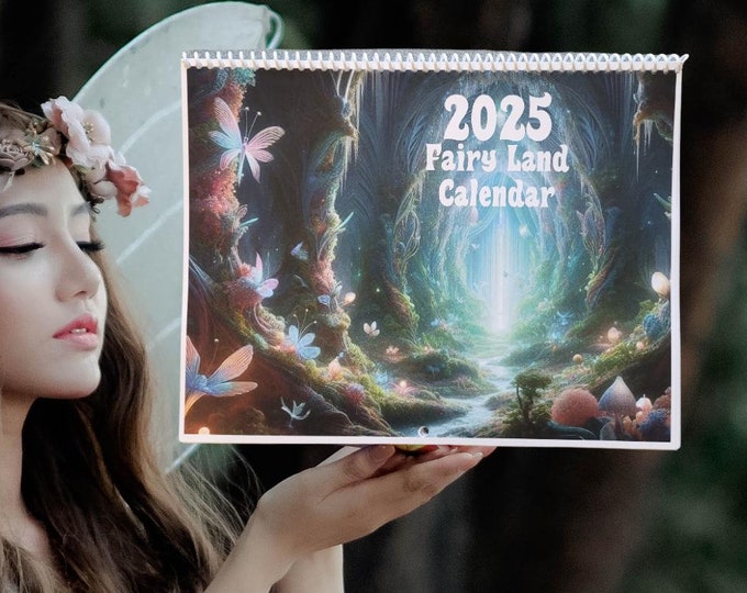 2025 Wall Calendar, Fairy Land Calendar, Vibrant Fairies In A Beautiful Fairy Land, 11x17 Calendar, Jan 2025 - Feb 2026