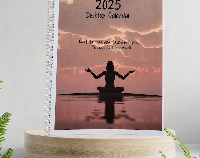 2025 Desktop Calendar, Book-Style Planner, 11x17, College Planner, Work Planner, Zen Lovers Calendar, Chakra Theme Calendar