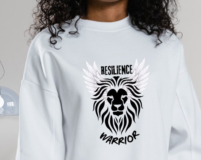 Resilience Warrior Crewneck Sweatshirt, Sweatshirt for Warriors, Shirt for Survivors, Shirt for Strength and Empowerment, Soft Sweatshirt