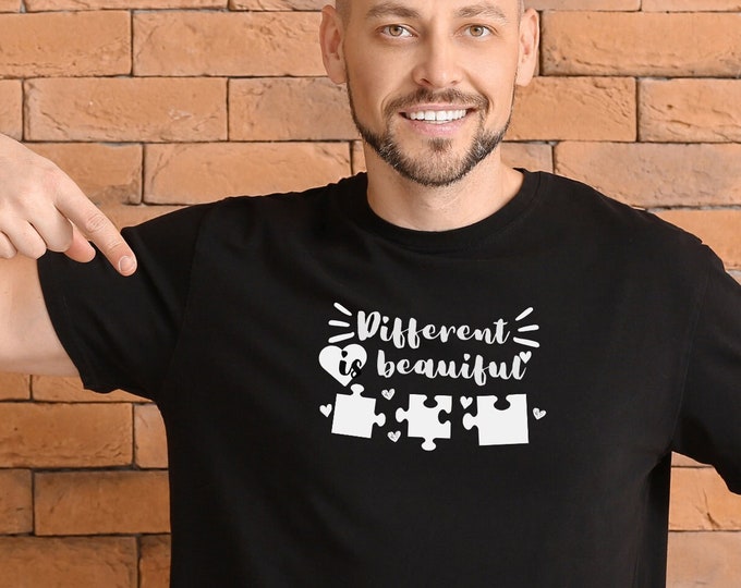Different Is Beautiful Unisex T-shirt, Positive Vibes Tee, Inclusion Tee, Equality Tee, Autism Awareness Shirt, Disabilities Month Shirt