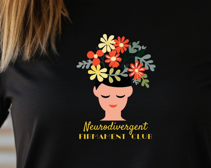 Neurodivergent Firmament Club Head Flowers Unisex Tshirt, Embrace Neurodiversity, Celebrate Neurodivergence, Divergent, Neurodivergent Pride