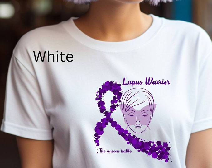 Lupus Warrior Face, Lupus Awareness Shirt, Chronic Pain Awareness, Silent Disabilities Support, Lupus Graphic Shirts, May Lupus Month, Tee