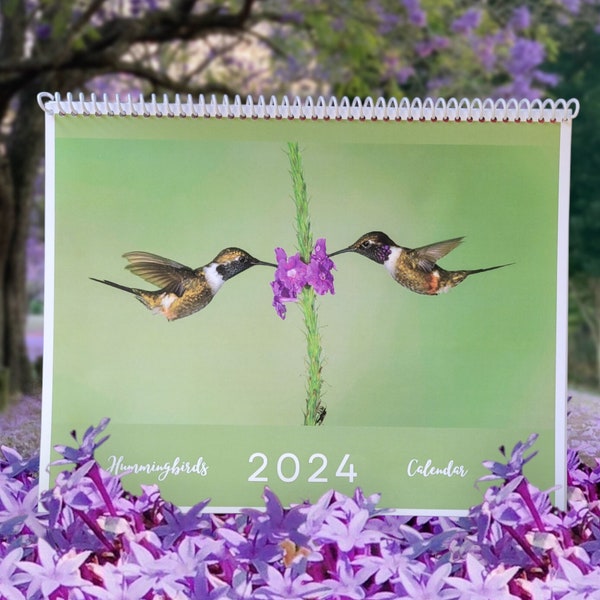 2024 Hummingbird Wall Calendar, Hanging Calendar 11x17 size. Vibrant Photo Calendar, Humming Bird Calendar, 2024 Bird Calendar, Hummingbirds