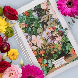 Flowery Address and Password Book, 5.5 x 8.5 size