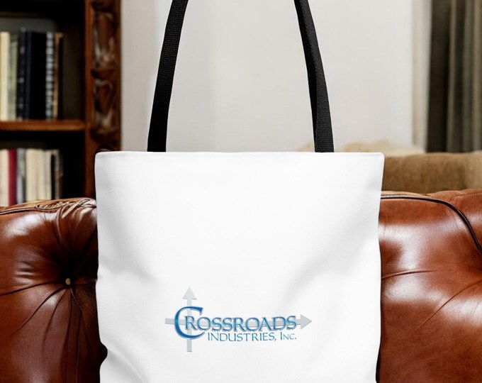 Crossroads Industries AOP Tote Bag, 2-Sided Logo Bag, Large Size