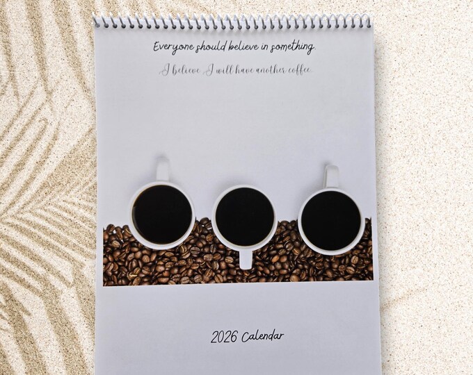 2026 Coffee Lovers Calendar, Coffee Lovers Calendar, Portrait Calendar, Serene Photos of Coffee
