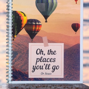 Hot Air Balloon Notebook- with Dr. Seuss Quote