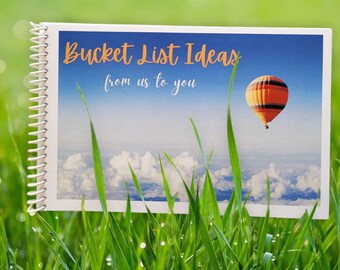 Hot Air Balloon Bucket List Idea Book, Guest Book for Birthday, Graduation, Retirement, Wedding