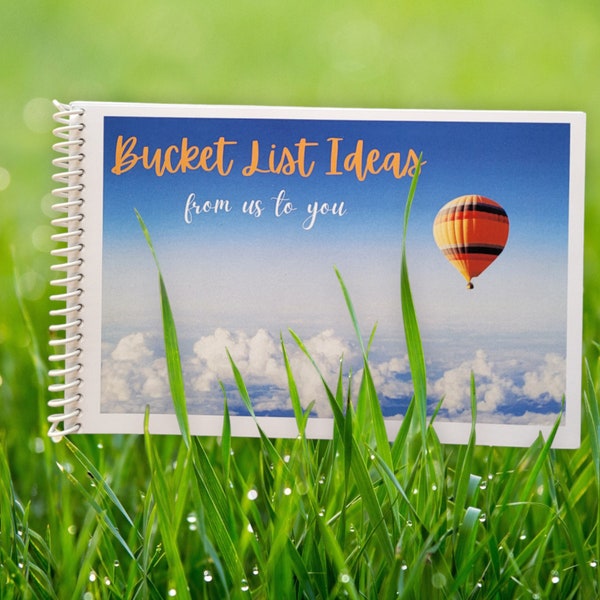 Hot Air Balloon Bucket List Idea Book, Guest Book for Birthday, Graduation, Retirement, Wedding