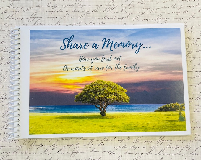Tree Theme Share a Memory Memorial Book, Celebration of Life Booklet