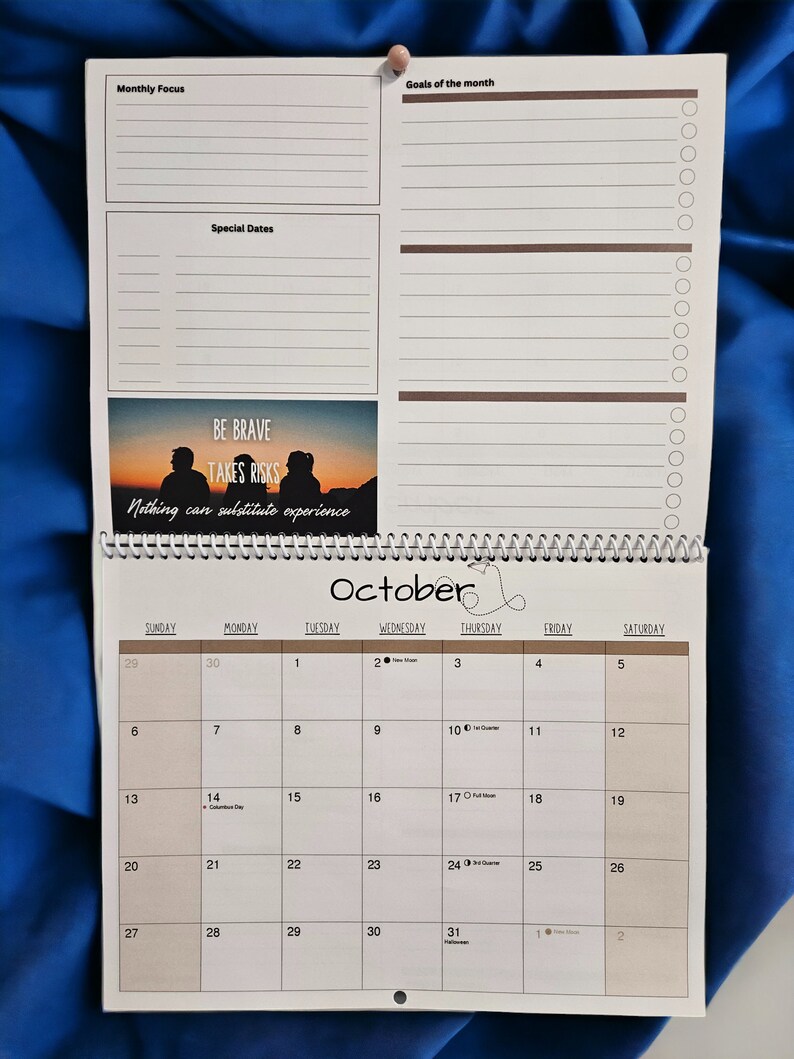 Monthly Goal Calendar Adventure Theme 2024 Etsy