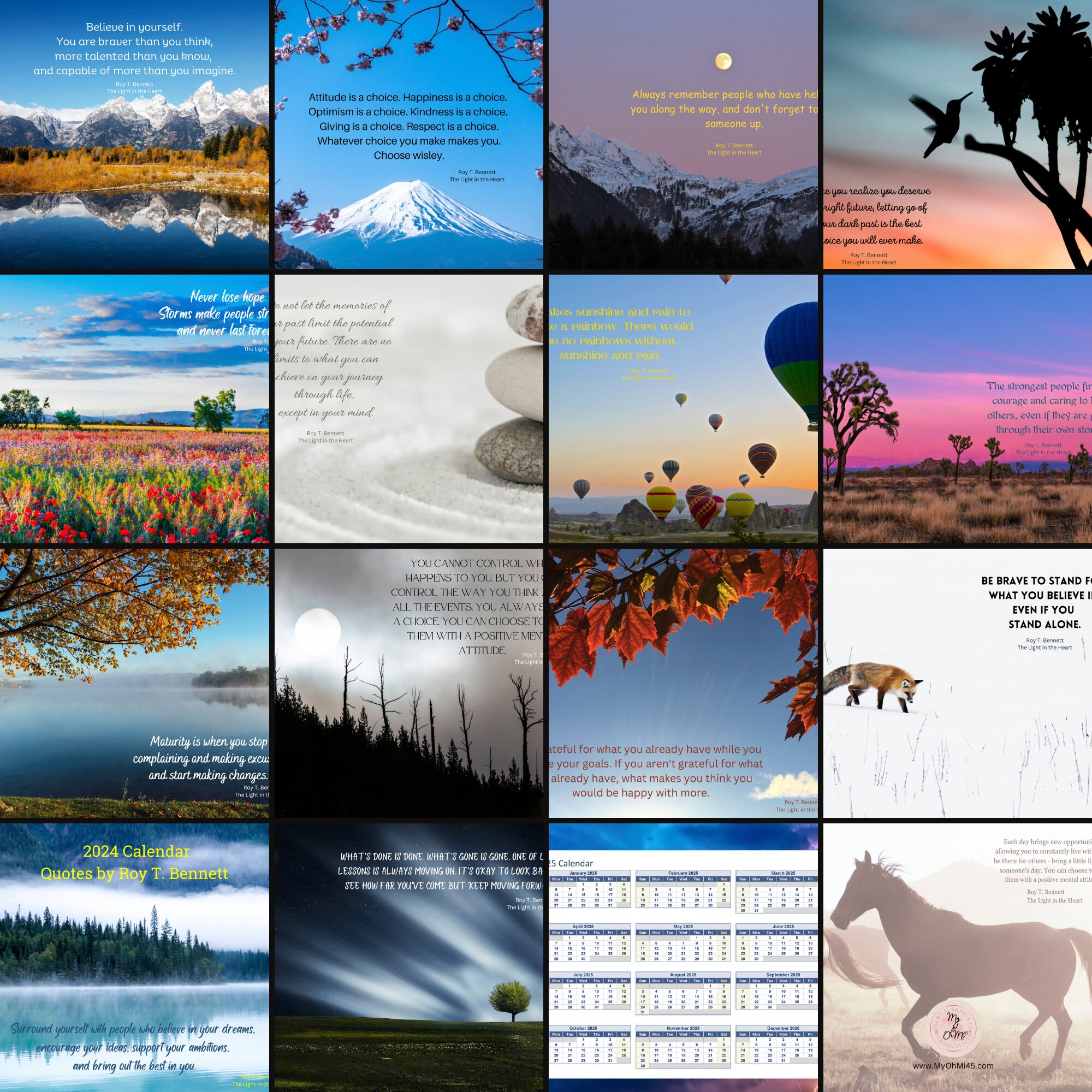 2024 Inspirational Quote Wall Calendar With Beautiful Background