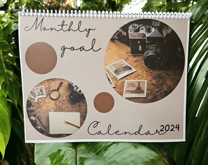 Monthly Goal Calendar- Adventure theme 2024