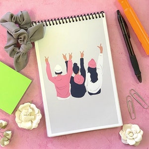 Cute Girly Sketchbook- Sketchbook for her- Sketchbook for Young Adult- Girl&#39;s Drawing Pad- Art Class Sketchbook- Girl Power- Sketches