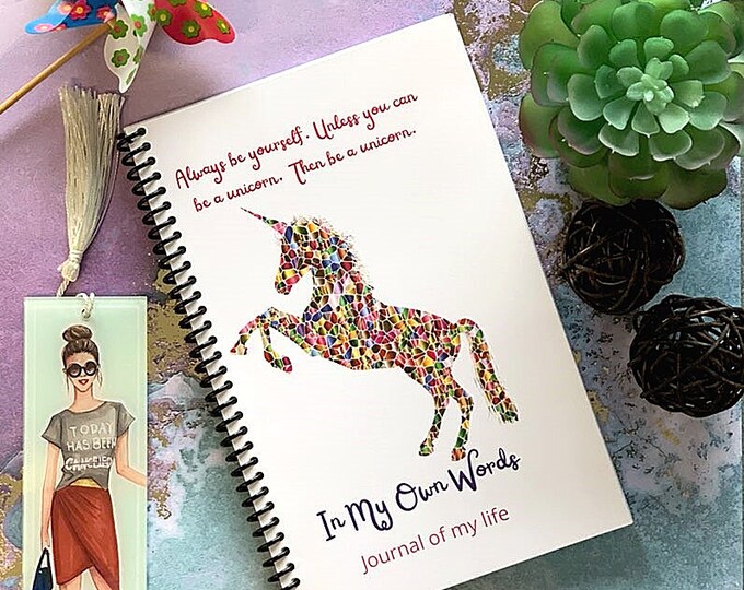 Unicorn Journal-Spiral Bound- 5.5"x8.5"- Journal for Girls- Kids gift- Little Girl Diary- Little Kid Journal- Daughter Diary- Daughter Note