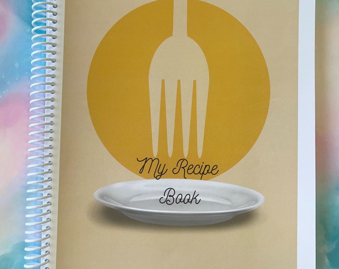 Fork Theme My Recipe Book, Large Recipe Journal, Family Recipe Book