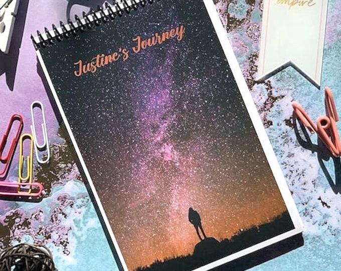 Galaxy Journal- Notebook and Journal- 5.5"x8.5" size- pocket size notebook- Stars Journal- Notebook for Him- Notebook for Her