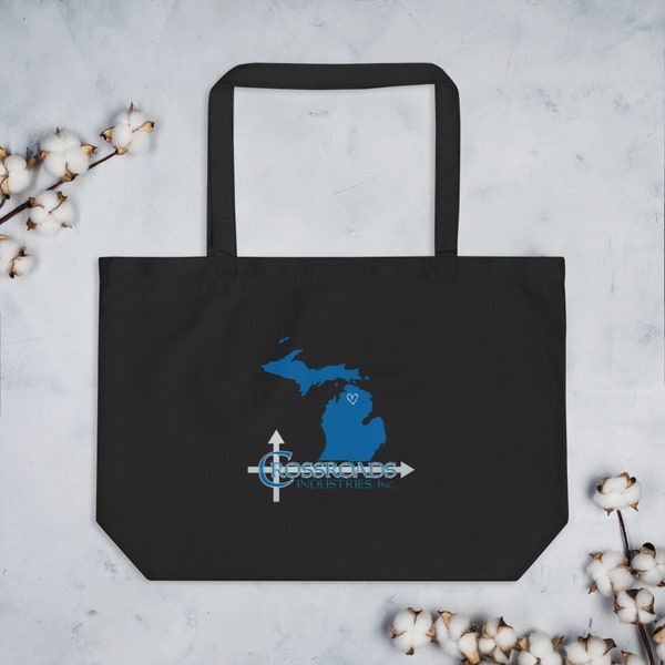 Crossroads Michigan Logo Large organic tote bag