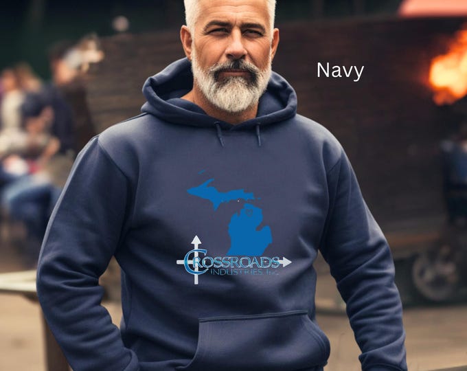 Crossroads Industries Michigan Map Unisex Hoodie, Comfortable Hoodie