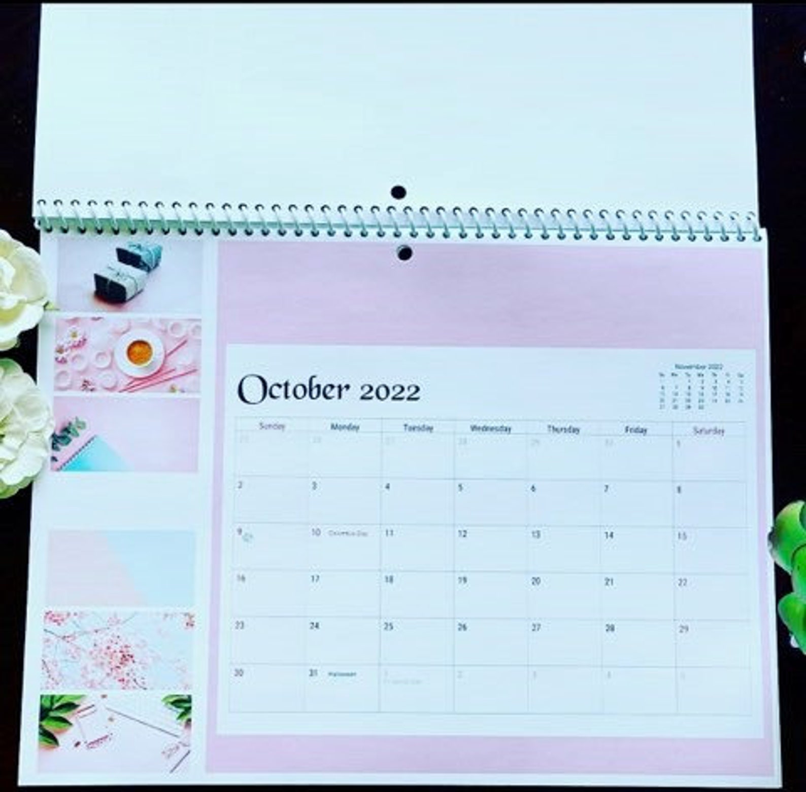 2022 Pretty Wall Calendar Calendario colgante Organización Etsy