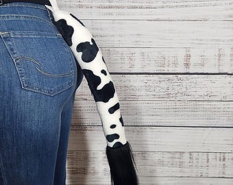 Black and White Patterned Cow Tail