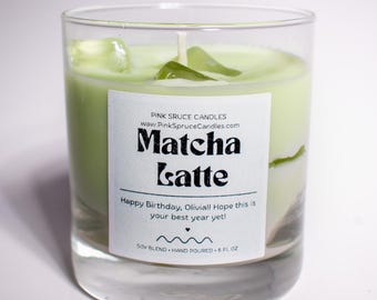 Matcha Kerze, Matcha, Matcha Grüner Tee, Eistee Kerze, personalisierte Kerze, Schwiegertochter Geschenk, Wohnung Dekor, Milch Tee Geschenk