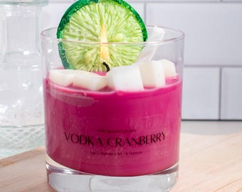 Wodka Cranberry Kerze, mit Preiselberduft, Cape Codder, Cocktail-Liebhaber Geschenke, Studenten Geschenk, Geschenk für Schwester, realistische Kerze