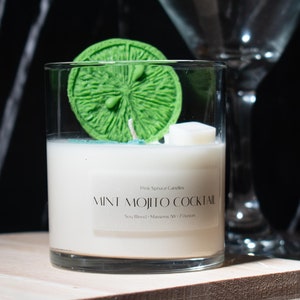Mint Mojito Candle, Gift Candle, Soy Wax Candle, Cocktail Candle, Cocktail Gift, Daughter in law gift, Bar Cart Decor, 21st birthday gift