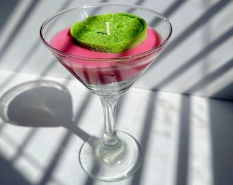 Cosmopolitan Candle, Cosmo Martini Candle, Apartment Decor, 30th Birthday Gift, cocktail candle, 21st birthday gift, Bar Cart Decor