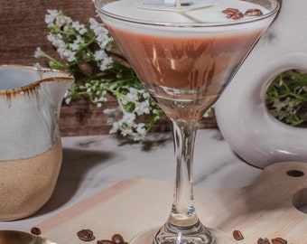 Espresso Martini Kerze, Gastgeberin Geschenk, Geschenk für Tochter, Kaffee Duftkerze, Einweihungsparty Geschenk, Cocktailkerzen, Muttertagsgeschenk