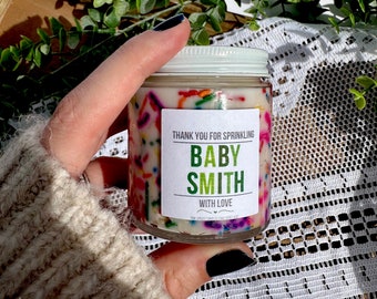 Baby shower favors for guests, baby sprinkle candle favors, prizes for baby shower games, gender neutral baby sprinkle, first birthday favor