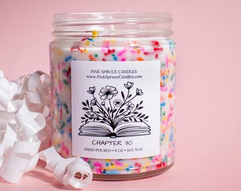 chapter 30, chapter 30 birthday, dirty 30, bookish birthday, bookish candle, thirtieth birthday, reader birthday, hello 30, literary bday