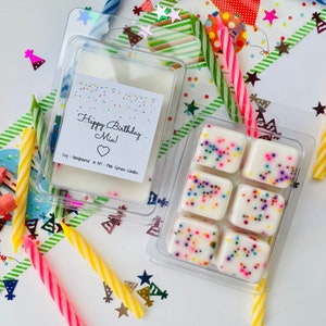 Birthday cake wax melt, hand poured soy, birthday gift for her, personalized birthday wax melt, sprinkle candle, present for friend,vegan