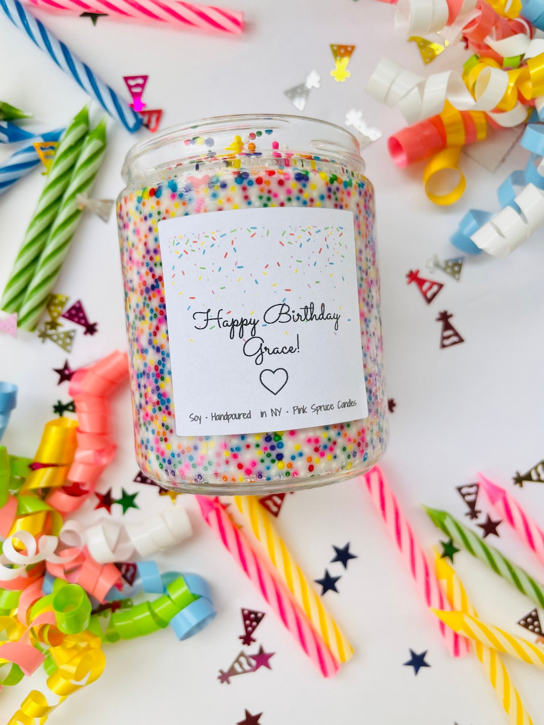 Personalized Birthday Cake Candle, Custom Birthday Candle for Friend