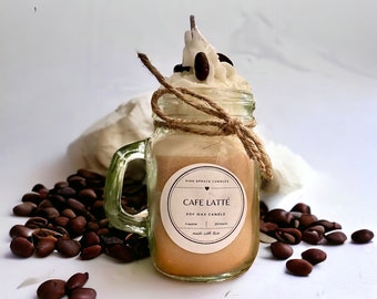 Coffee candle with whip cream, Cappuccino Candle, Coffee Scented, Espresso Candle, Soy Wax, Coffee Bar Decor, Housewarming Gift