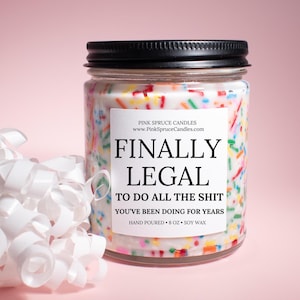 21st Birthday Candle, 18th Birthday Candle, Finally Legal, Eighteenth Birthday Gift, Twenty First Birthday, RIP Fake ID, funny 21st birthday