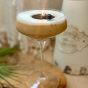 Espresso Martini kaars, kaars, koffie geurende, sojawas kaars, verjaardagskaars, cadeau voor schoonzus, kaars minnaar cadeau, alcohol kaars afbeelding 8