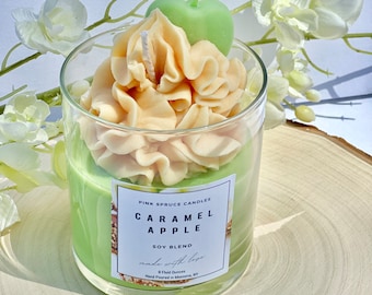 Caramel Apple Candle, Fall Scented Candle, Dessert Candle, Candle Gift for Him, Foodie Gift, Soy Blend, Home Decor Candle, Mothers day gift