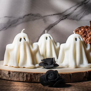 Ghost Candles, Halloween Candle, Halloween Decor, Spooky Candle, Cute Ghost Candle, Ghoul, boo basket gift, Friendly Ghost, Halloween Party