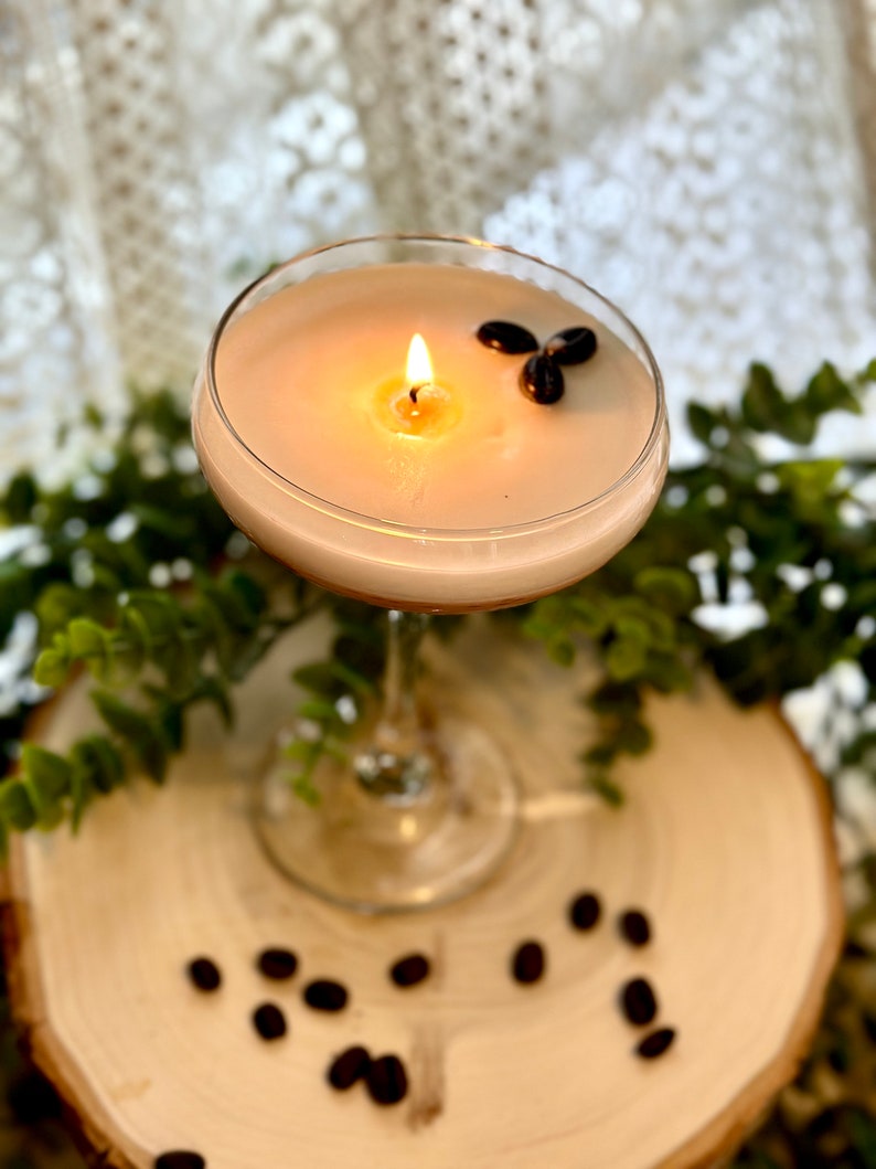 Espresso Martini Candle, Candle, Coffee Scented, Soy Wax Candle, birthday candle, gift for sister in law, Candle Lover Gift, alcohol candle image 3