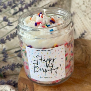 Birthday Cake Candle, Sprinkle Candle, Birthday Basket Item, Dirty 30 Candle, 40 and Fabulous Candle, Happy Birthday Candle, Bday for Her