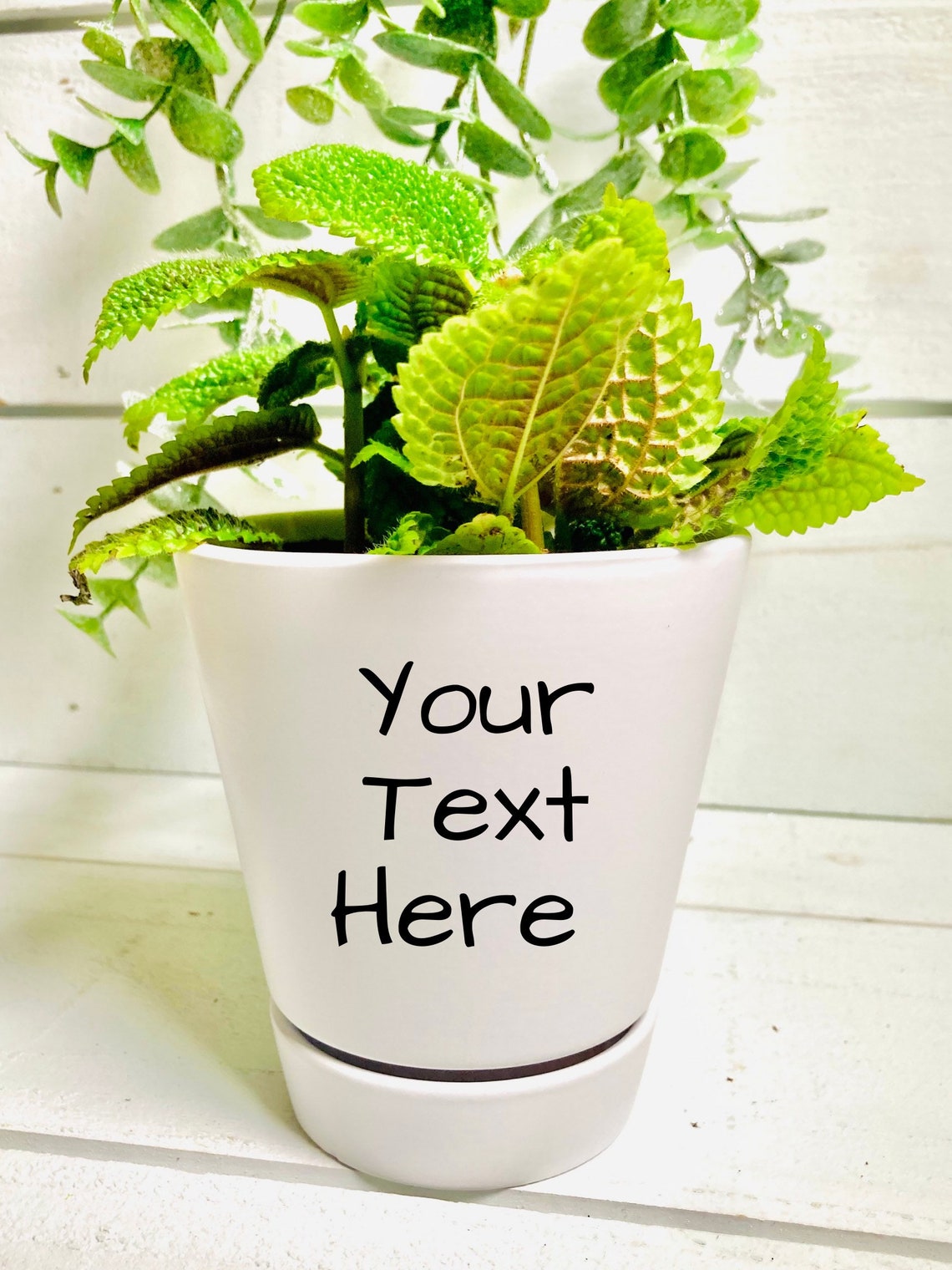 Custom text plant pot indoor garden personalized planter Etsy