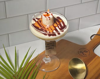 S'mores Martini-Kerze | Schoko Duftkerze | Dessert Kerze | Realistische Cocktailkerze | Geschenk für Sie | Gemütliche Herbstkerze