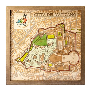 GIUBILEO 2025 Citta Del Vaticano Wooden Wall Map Official License of